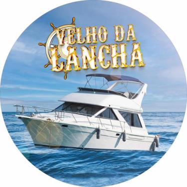 Imagem de Painel em Tecido Sublimado Redondo Velho da Lancha Pesca 3D Dourado c/