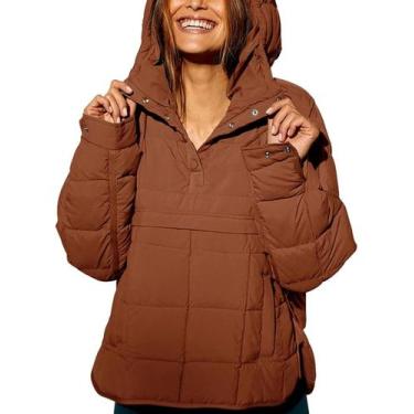 Imagem de Jaqueta acolchoada feminina AICHARMA, marrom de inverno, tamanho L - A