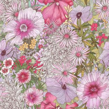 Imagem de VEELIKE Papel de parede floral exuberante para descascar e colar papel de parede floral rosa caprichoso para quarto, banheiro, 48 x 38 cm, papel de parede botânico removível, papel de contato floral