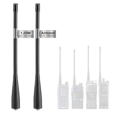 Imagem de Radioddity Conjunto de antena V100B e antena de 1,25 m, antena fêmea SMA de frequência dupla 108-136MHz e 220-260MHz, compatível com Radioddity GS-10B GM-30 Plus Pro, Baofeng 5RM K5PLUS UV-32 BF-F8HP