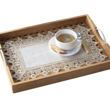 Imagem de Caminho de Mesa Bandeja Rendado Arizona Bege 30x45cm Jolitex