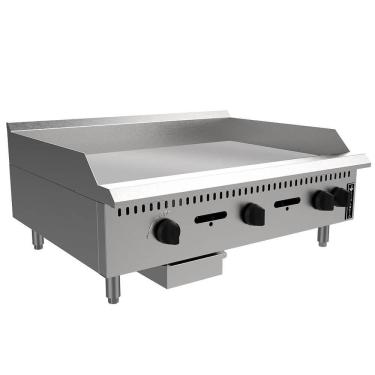 Imagem de Chapa a Gás Industrial de Mesa Venâncio Aço Inox Manual 90cm Prime 8mm Profissional PCM090G-ME