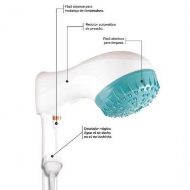Imagem de Ducha Eletrônica Tramontina 6500 W 220 V Branca E Verde