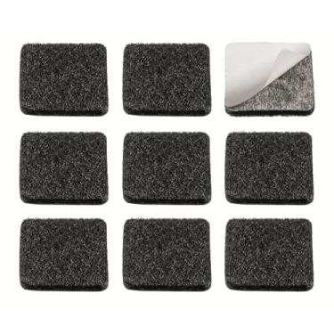 Imagem de Ordene - Feltro Adesivo Quadrado para Móveis Pesados, Cartela com 9 peças, Cor Preta, Linha Aplik