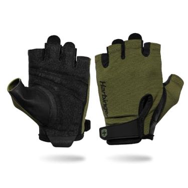Imagem de Power Gloves 3.0 - Luvas duráveis para halterofilismo de meio dedo com fecho de pulso ajustável, palma de couro respirável, masculina, verde, média