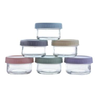 Imagem de DimyFew 6x Potes de Vidro Transparente, Redondos, Potes de Comida para Molho de Salada