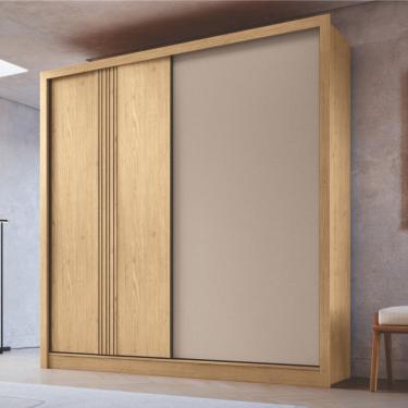 Imagem de Guarda Roupa Casal Flex Ripado 2 Portas de Correr Turim Móveis Castro - Angelin/Duna/Angelin