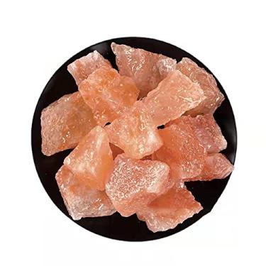 Imagem de RCSTONE Pedras de sal de cristal rosa do Himalaia, 3 a 4 cm, 0,1 kg para lâmpada de sal, tigela e decorações M33, laranja