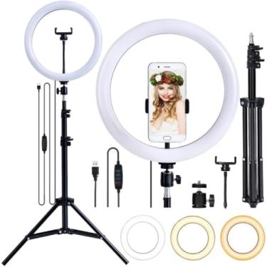 Imagem de Ring Light 12” com Tripé 2,1m e Dimmer – Iluminador Profissional para Gravação e MaquiagemRing Light 12” com Tripé 2,1m e Dimmer – Iluminador Profissional para Gravação e Maquiagem