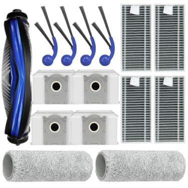 Imagem de Acessórios X9 Pro Omni, peças de reposição compatíveis com aspirador de pó Ecovacs X9 Pro Omni Robot, incluindo 1 escova principal, 4 filtros Hepa, 4 esfregões, 4 escovas laterais, 4 sacos de pó, 2