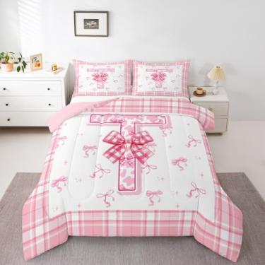 Imagem de Erosebridal Conjunto de cama com nó de laço de sonho, conjunto de edredom personalizado, tamanho solteiro, lindo laço de coquete, colcha para crianças, meninos, meninas, mulheres, moda, estilo
