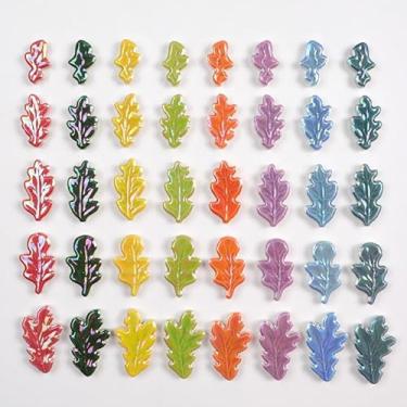 Imagem de Azulejos de mosaico para artesanato a granel - Mini peças de folhas de carvalho de cerâmica para kits de bricolage e adultos, faça-você-mesmo, decoração de passatempos, pedra de piso, etc. (mistura de