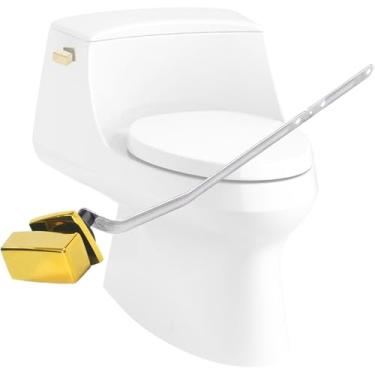 Imagem de Substituição de alça de vaso sanitário de montagem lateral compatível com Kohler K-1128497-CP, conjunto de alavanca de viagem para vaso sanitário esquerdo adequado para tanque de vaso sanitário Kohler