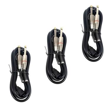 Imagem de Kit 3 Cabo P10 Mono X P2 Stereo MXT 1.8 Metros Ouro