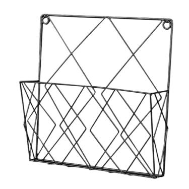 Imagem de Ｂｅｓｇａ Suporte de parede para revistas, prateleira de armazenamento, estante de arte em ferro, porta-arquivos, porta-brochuras para sala de espera, sala de, Preto