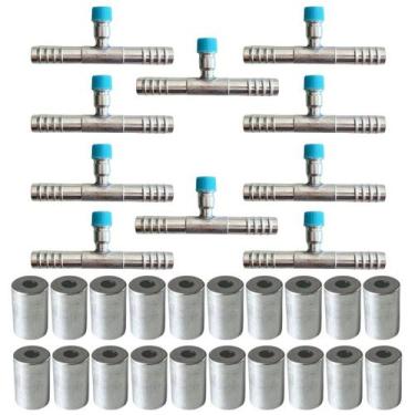 Imagem de Kit Caneca E Emenda Com Ventil R134 10mm Alumínio 30 Unidades - TUNDRA