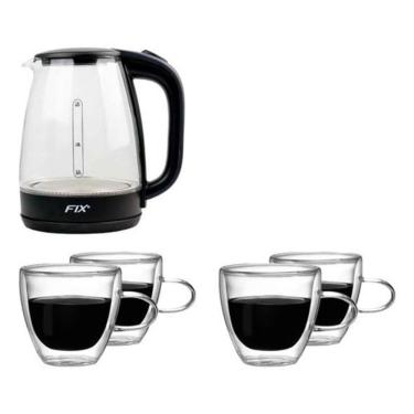 Imagem de Jarra Elétrica de Vidro Transparente 1,8L + 4 Xícaras 120ml