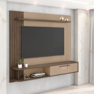 Imagem de Painel para Tv 50 Polegadas 160,2cm X 136cm Jeri Cinza/Carvalho