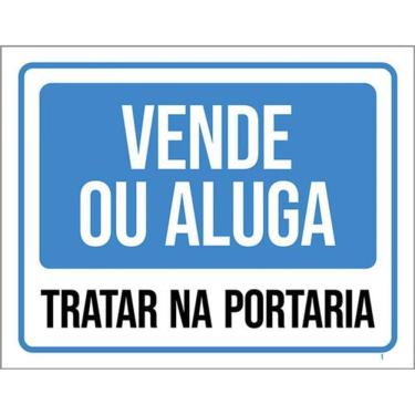 Imagem de Kit 5 Placas Sinalização - Vende Ou Aluga Tratar Na Portaria