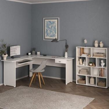 Imagem de Conjunto Escrivaninha Cannes e Estante Book com Diversos Nichos - Arte