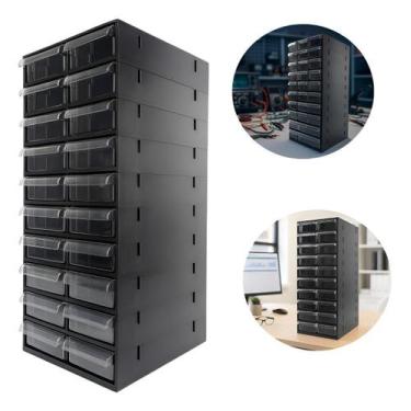 Imagem de Gaveteiro Organizador Preto Multiuso Novo Magus Cg1020 5 Divisórias fe