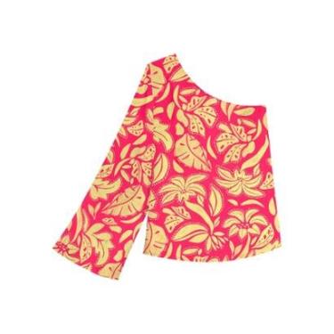 Imagem de Blusa Estampada De Um Ombro Só Com Manga Longa-Feminino