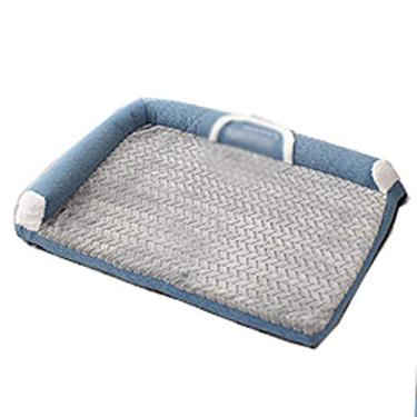 Imagem de Cama para animais de estimação calmante para cães, sofá ortopédico lavável retangular para dormir, cama para animais de estimação com fundo antiderrapante para cães e gatos médios e pequenos. Pet