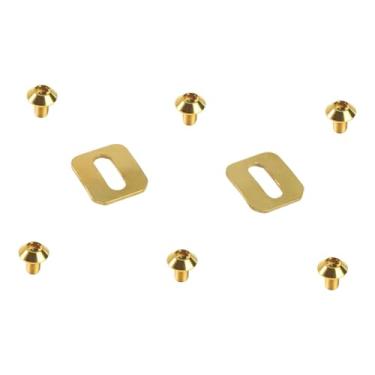 Imagem de Dynwave 2x Bicicleta Autobloqueante Pedal Juntas Arruelas Reposição Substitui, com Parafusos Pedal de Bicicleta Acessórios para Prendedor Profissional Indoor, Ouro