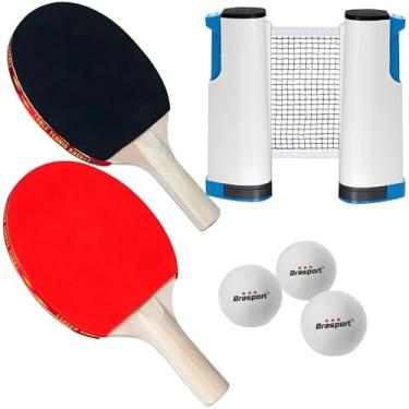 Imagem de Kit 2 Raquete Rede Retrátil 1,80 mts 3 Bolinhas Tênis De Mesa Ping Pong Profissional Adapte na Mesa