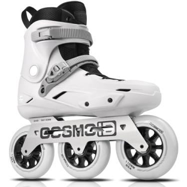Imagem de COSMOID TT3 Skate em linha adulto – COSMOID Lâminas de patins de alto desempenho para mulheres e homens, 3 rodas armação de metal de 110 mm, interior e exterior e cinza fitness, tamanho 5-13 (USM5-6