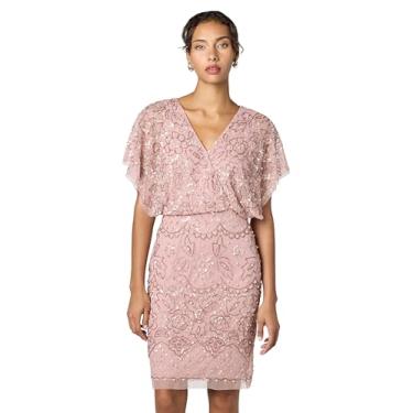 Imagem de Adrianna Papell Vestido feminino de malha com contas, Gengibre cristalizado, 36