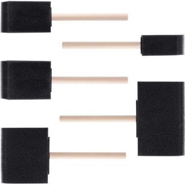 Imagem de HINZIC 5 pincéis de tinta de espuma, 5 tamanhos de pincéis de esponja de madeira para pintura, coloração, vernizes DIY projetos de artesanato limpeza eletrônica (10 cm, 7,6 cm, 5 cm, 1,6 polegadas