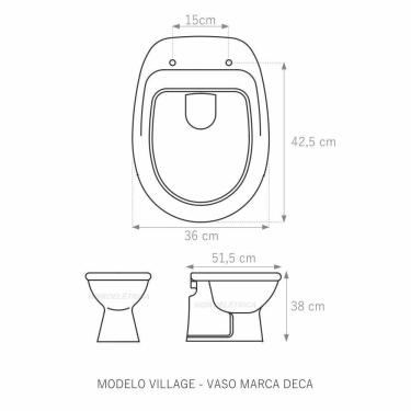 Imagem de Tampa De Vaso Village Preto Tampa Vaso Deca De Mdf Preto