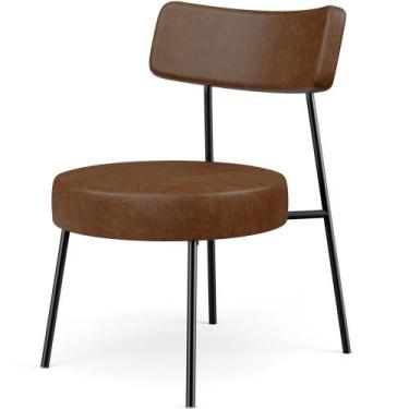 Imagem de Poltrona Decorativa Base Fixa Londres L02 material sintético Marrom - 