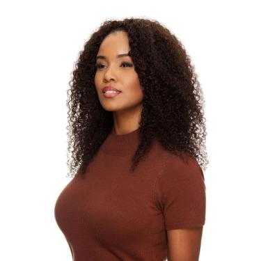 Imagem de Meia Peruca Cabelo Natural Cacheado 50cm Textura Curly De Benguela 200