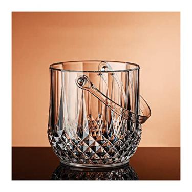 Imagem de Balde de balde acrílico transparente bom para 1 garrafa de vinho ou champanhe balde de gelo, 1,2 litros mantém o gelo frio e seco