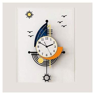 Imagem de XFNVXC Relógio de cozinha, sala de estar, decoração de parede, design de relógio de parede grande, relógio de sala de estar, decoração moderna, parede digital, mural de parede, Wallow, 45 * 81 cm