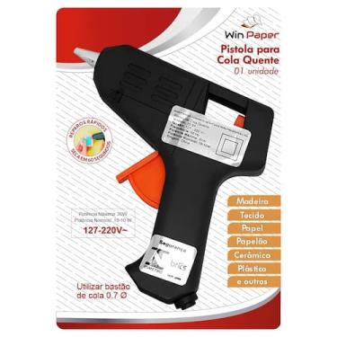 Imagem de Pistola De Cola Quente 0,7 Bastão Fino Bivolt 20w Winpaper Preto 10,5X