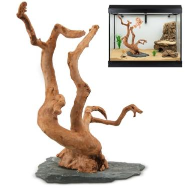 Imagem de Madeira flutuante grande para aquário, madeira de aranha de 21,5 a 28 cm em pedra de ardósia, madeira natural de aranha, madeira flutuante para aquário de répteis, terrário, viveiro, tanque de répteis