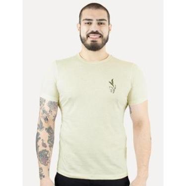 Imagem de Camiseta Individual Slim Malha Linho Estampa Cáqui Claro Mescla-Masculino
