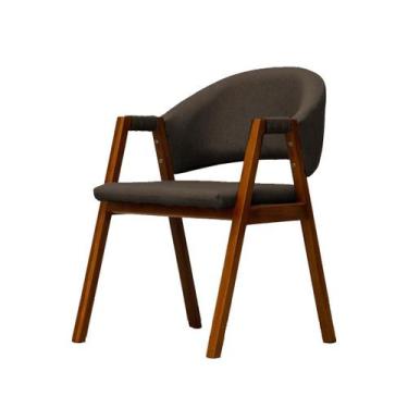 Imagem de Cadeira De Jantar Estofada Essencial Base Madeira Maciça Veludo - Las 