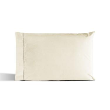 Imagem de Kit 02 Fronhas Percal 180 Fios Ponto Palito Dream 60% Algodão 40% Poliéster - Palha