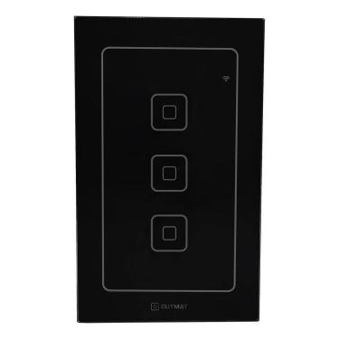 Imagem de Interruptor Inteligente Outmat Touch Wi-Fi 4X2 3 Bot. Preto
