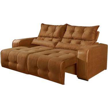Imagem de Sofá Minas 2 Lugares Retrátil e Reclinável Tecido Suede 180cm Cor Cobre
