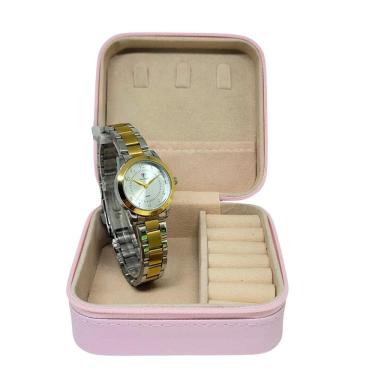 Imagem de Relógio Tuguir Feminino Ref: Tg30389 Bicolor Estojo Porta Jóias