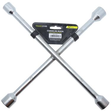 Imagem de Chave de Roda Cruz 17 x 19 x 21 x 23 mm  Aço Carbono Tradestar