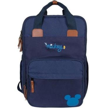 Imagem de Mochila Maternidade Premium com Trocador Disney Mickey Azul Babygo