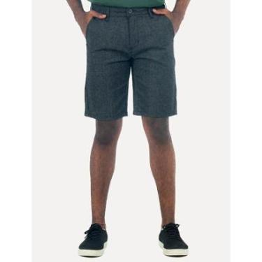 Imagem de Bermuda King & Joe Sarja Masculina Slim Texture Marinho Mescla-Masculino