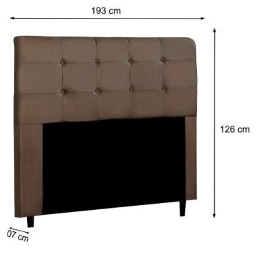 Imagem de Cabeceira Luna Casal 193 Cm Sued Marrom- Italian Flex