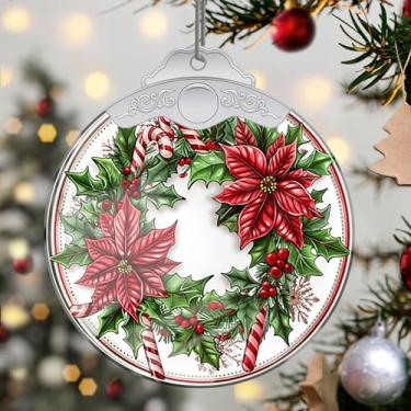 Imagem de Enfeites de Natal, guirlanda de cristal, enfeites de árvore de Natal feitos à mão, decoração de carro e casa - presentes de Natal, decoração de artesanato em acrílico, ideias de troca de presentes